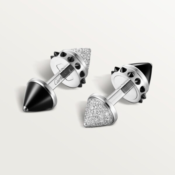 Clash [Un]limited cufflinks Rhodium-finish white gold, onyx, diamonds.